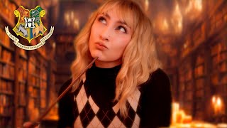 ASMR Modern Hogwarts 🧙🏼‍♀️Gossiping in the Library w Bestie📚 (Whispering, Hair Brushing)
