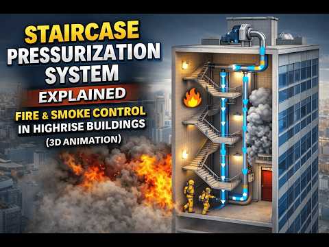 Staircase Pressurization System Explained | Fire & Smoke Control in HighRise Buildings(3D Animation)