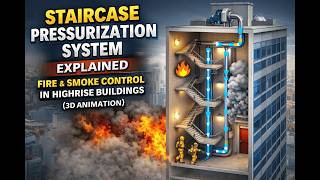 Staircase Pressurization System Explained Fire Smoke Control In Highrise Buildings3D Animation