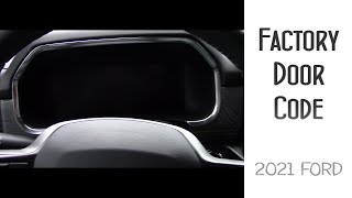 Door Code Recovery - Get your Factory Code - Push To Start Models