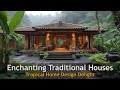 Exploring traditional house design amidst tropical greenery