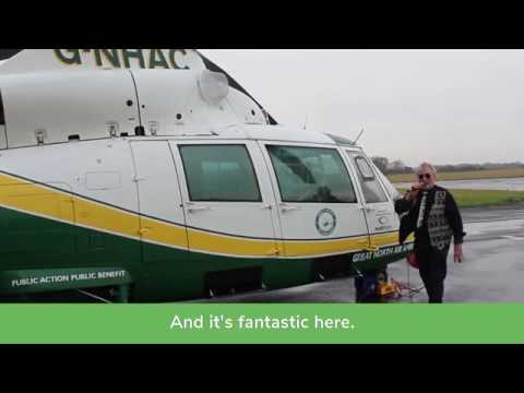 Saltburn musician Stevie D serenades helicopter