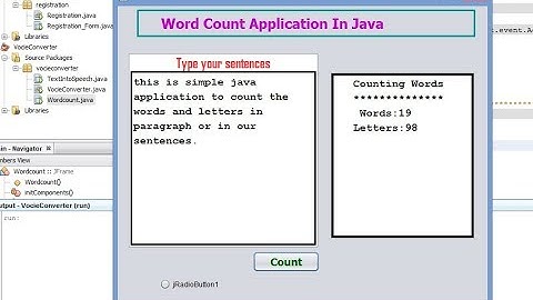 Word and Letters Count Java Application in Netbeans