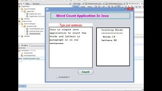 Word and Letters Count Java Application in Netbeans