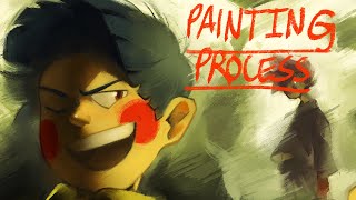 CLIPSTUDIO PAINTING PROCESS | Mogami Fight (Mob Psycho)