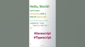 #1. Learn #javascript #typescript 60 seconds a day! #helloworld #learnjs #learnjavascript #coding