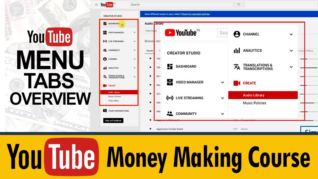 YouTube Menu Tabs Overview | YouTube Tutorial for Beginners | YouTube ...