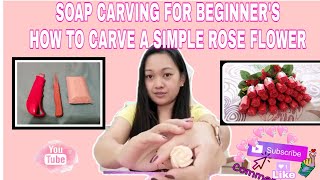 SOAP CARVING FOR BEGINNER'S|HOW TO CARVE A SIMPLE ROSE FLOWER|BASIC|DIY|TUTORIAL #1 screenshot 1