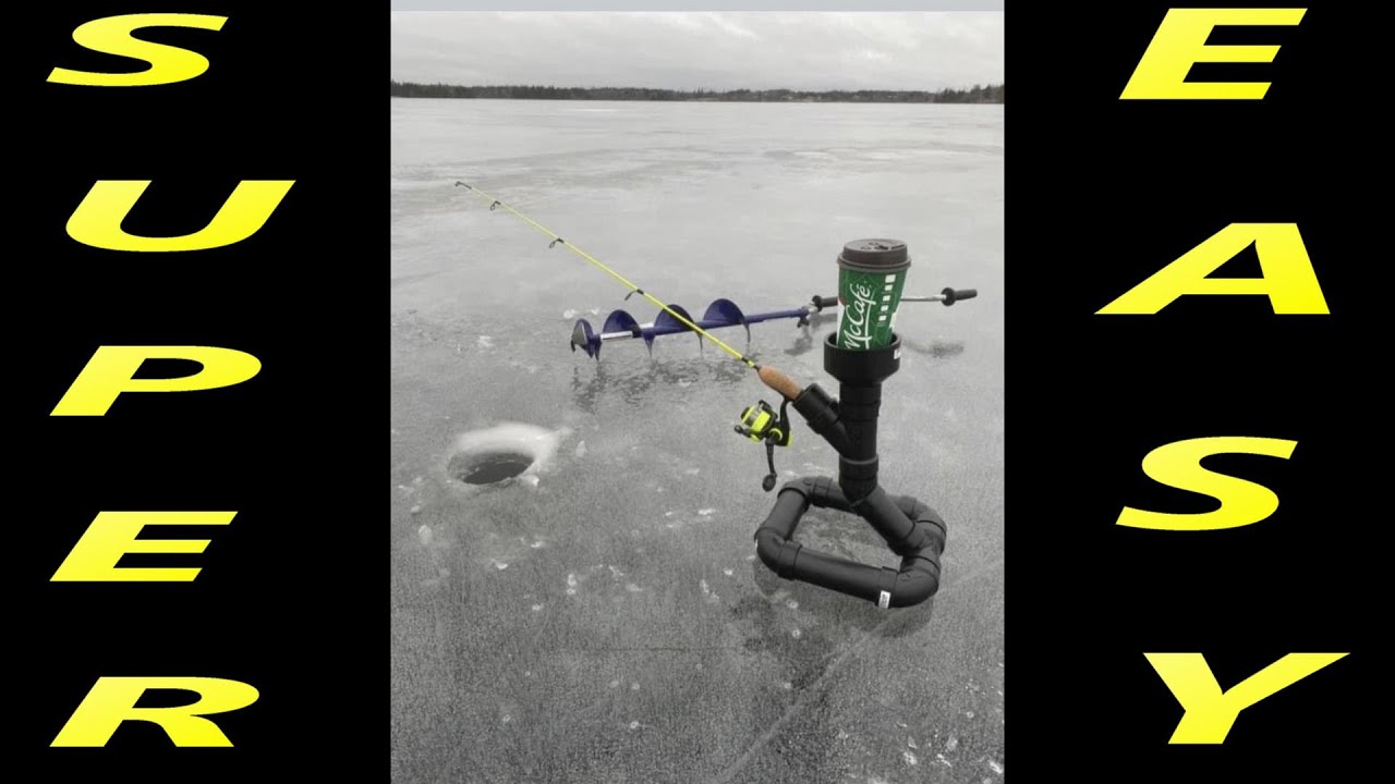 DIY Ice Fishing Rod Holder Drink Holder Included !! 