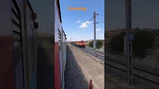 ##indianrailways #crossing #original #sound #express #vandebharatexpress #powerful #engine