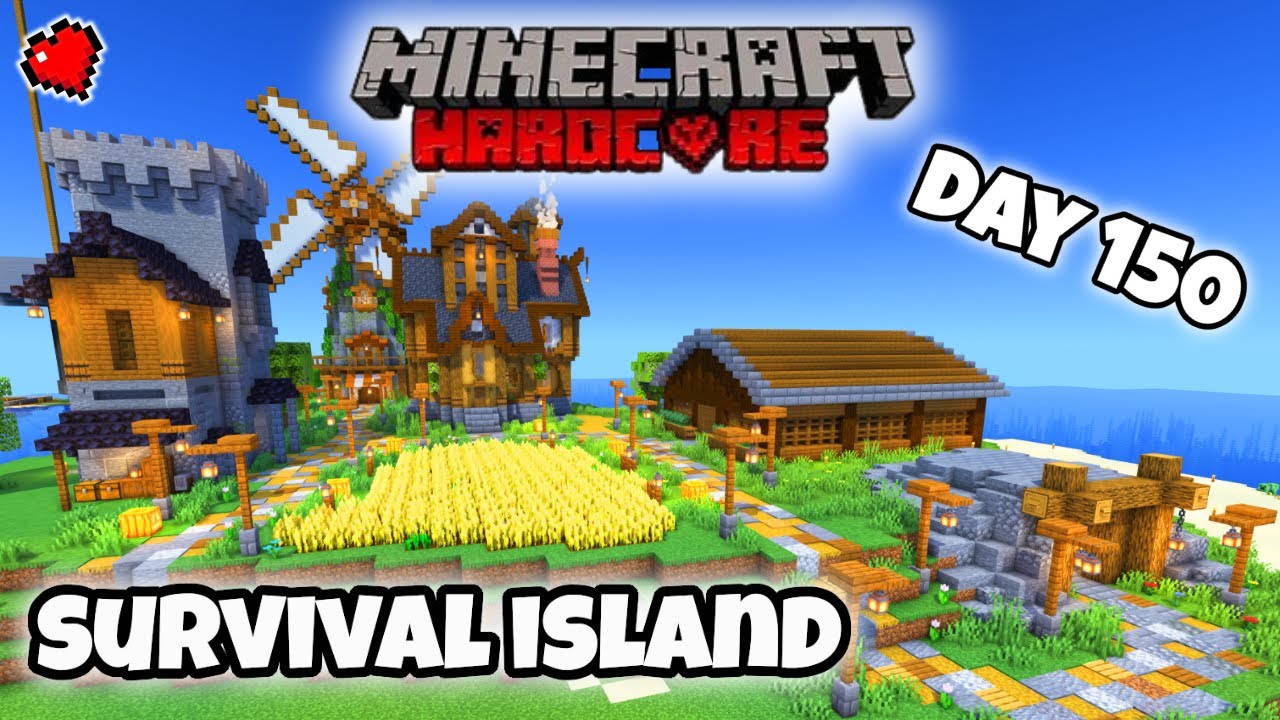 I Tried Minecraft Hardcore For 150 Days On A Survival Island And This Is What Happened!