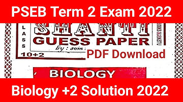 PSEB 12th Biology Term 2 solution 2022, Class 12 Biology Term 2 Answer PSEB 2022