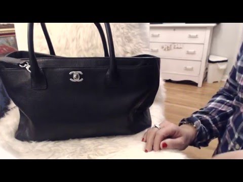 Chanel Chanel Cerf Executive Medium Black Calfskin Leather Tote Bag