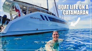 Catamaran Sailing A Day in the Life of a Liveaboard Couple!
