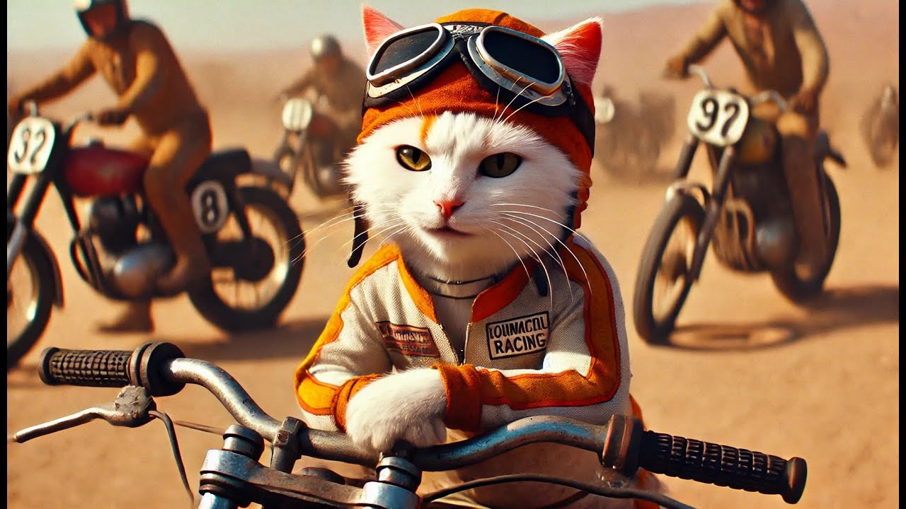 Poor Cat and Her Old Bike – Can She Win the Race?