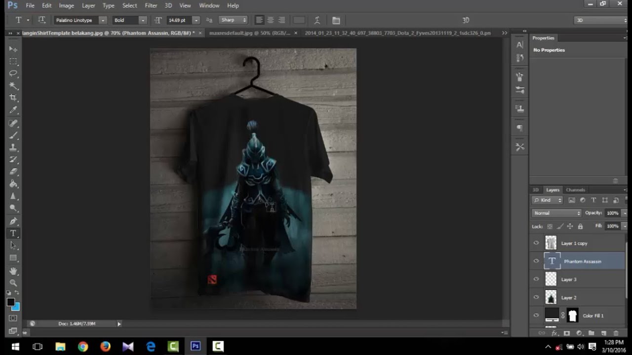 Download Tutorial photoshop cs6 mockup design t-shirt DOTA 2 - YouTube