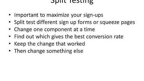 List Building Success - 07 Split Testing