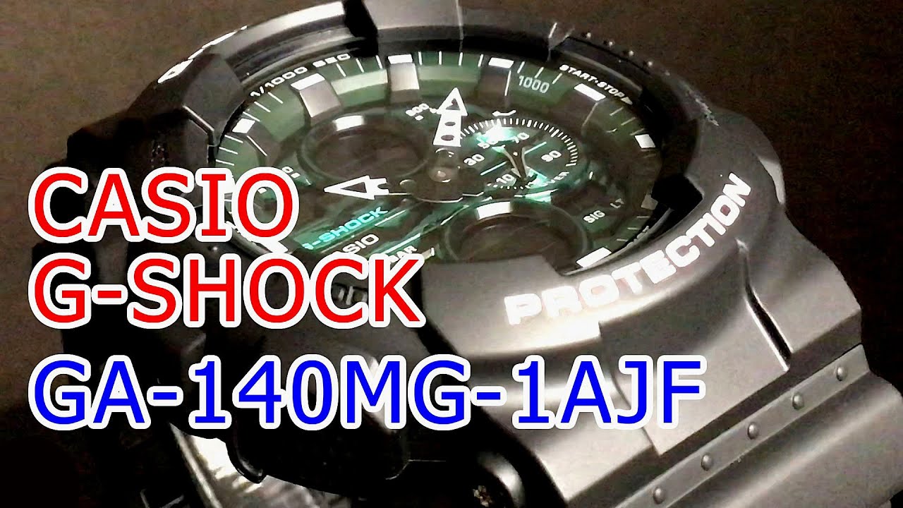 カシオGショック GA-140MG-1AJF Black and Green Series