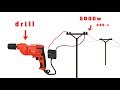 how to turn a drill into a 250v generator
