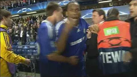 Didier Drogba Angry After Chelsea Lose In The Champions League