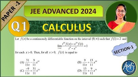 JEE Advanced 2024 Math solution (Q1) | IIT JEE (PYQ) | Calculus | #jeeadvanced2024 #math #pyq #ams