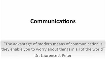 Crisis Management and Leadership Training:25.Communications-Intro by Tony Ridley