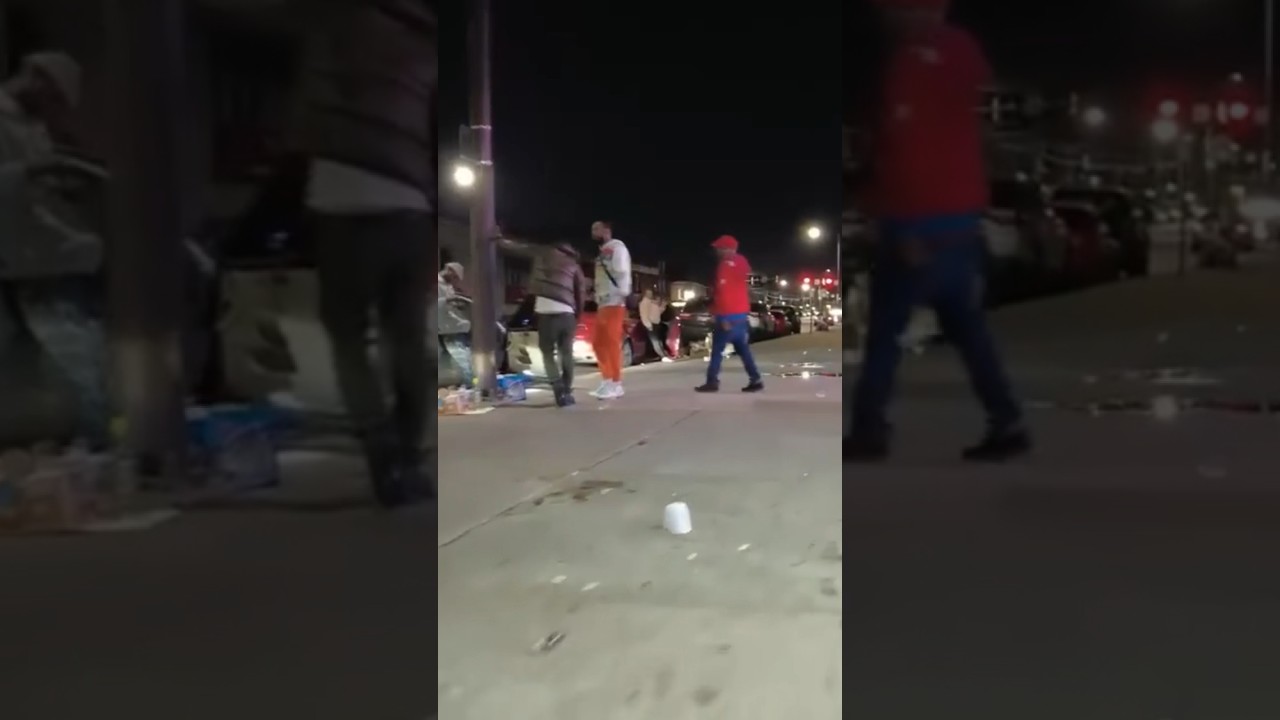 Philadelphia Ghetto up Close at Night