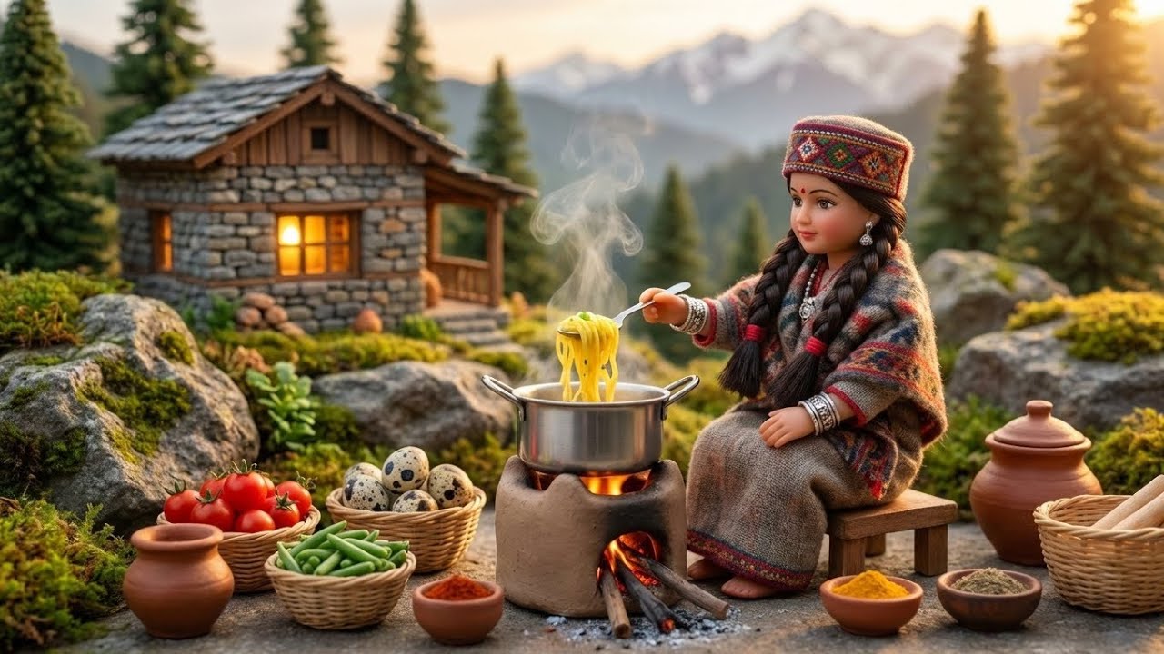 Miniature doll aloo paratha cooking ASMR | Indian village Tiny kitchen story 