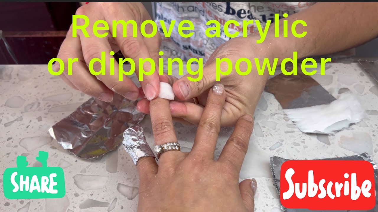 How to remove Acrylic or dipping powder fast. របៀប ដោះ ក្រចកម្សៅ រឺ
