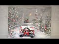 Winter & Christmas Painting tutorial | HOW TO PAINT AN OLD TRUCK AND CHRISTMAS TREE 🎄