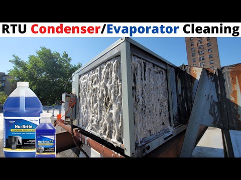 HVAC: How To Clean A Commercial Air Conditioner (Condenser/Evaporator Coil Cleaning) Acid Wash RTU