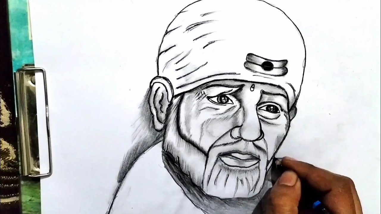 Sai Baba drawing | Pencil drawings easy, Drawings, Pencil drawings