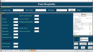 Restaurant Management System using Python Tkinter GUI and  database with report and SMS Facility.