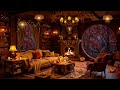 🍁🌧️Rainy Autumn Cabin Ambience with Smooth Piano Jazz, Crackling Fire, Rain Sounds for Sleep &amp; Relax