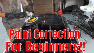 Teaching a NOOB Paint Correction/ Rotary Polisher!! Full 2 Step Correction On Black Paint!! screenshot 4