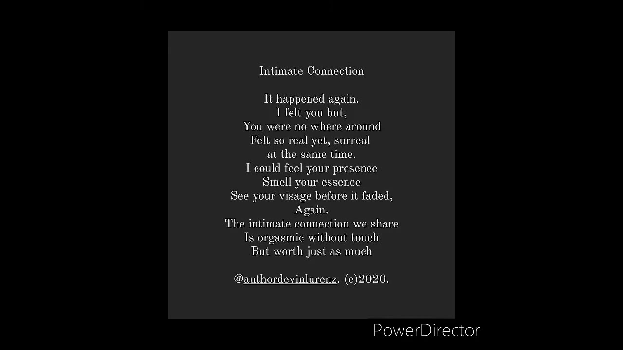 Intimate Connection Spoken Word Love Poem Connected By