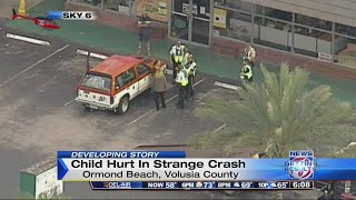 Boy hurt in strange vehicle accident