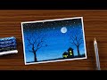 Easy landscape drawing for beginners with oil pastels  step by step