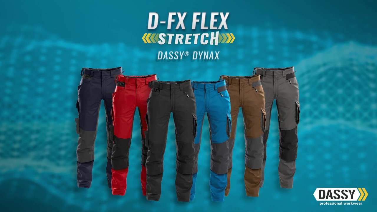D-FX FLEX - DASSY Dynax work trousers with stretch and knee pockets