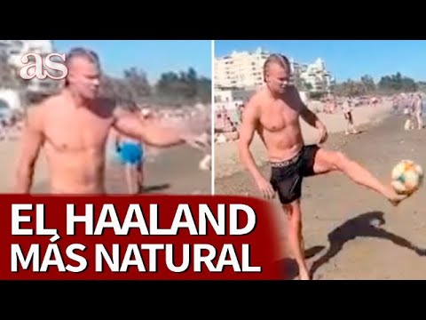 HAALAND se pone a JUGAR al FÚTBOL en la PLAYA de MARBELLA con unos MALAGUEÑOS | AS