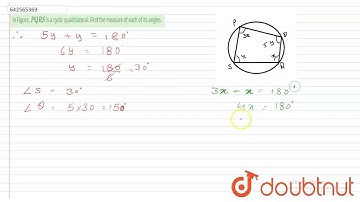 In Figure, P Q R S\nis a cyclic quadrilateral. Find the measure of each of its angles. | 9 | CIR...