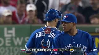 TOR@BOS: Reyes starts a double play with bases loaded