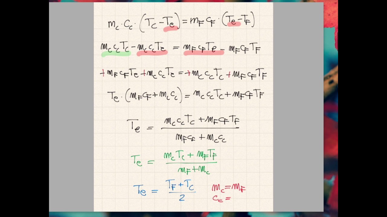 Problemi di ripasso sull'equilibrio termico