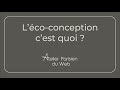 Ecoconception  cest quoi lcoconception 