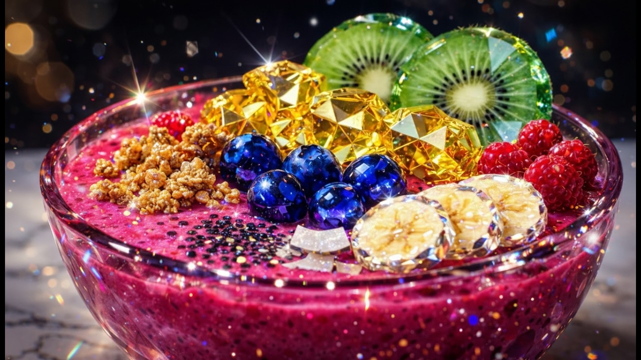 Liquid Crystal Smoothie Bowl 💎 Unreal ASMR Cooking… ✨