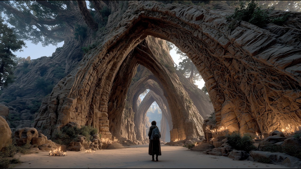 Beneath the Sacred Forest Cavern | Medieval Fantasy Music & Calm Atmosphere