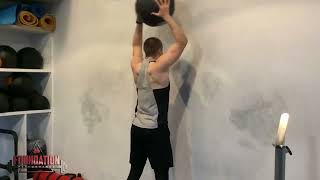 Medicine Ball Split Stance Overhead Throw