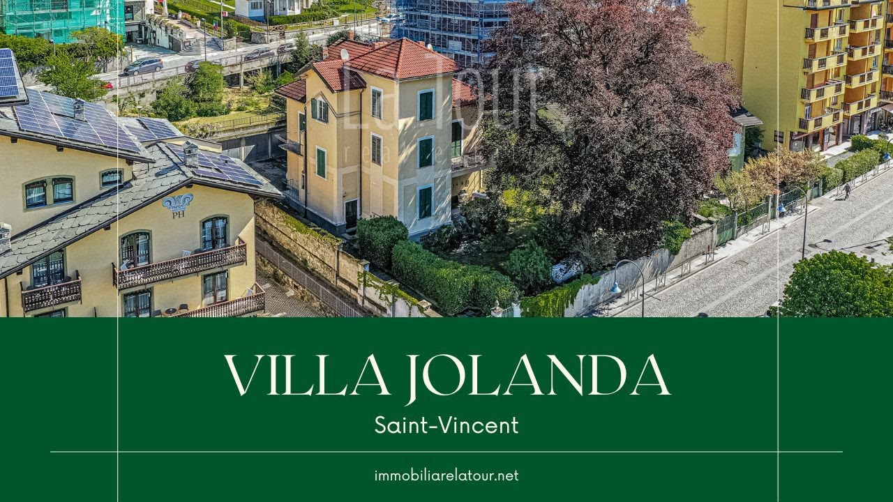 Villa Jolanda, historical villa for sale in Saint Vincent, Aosta, Italy.