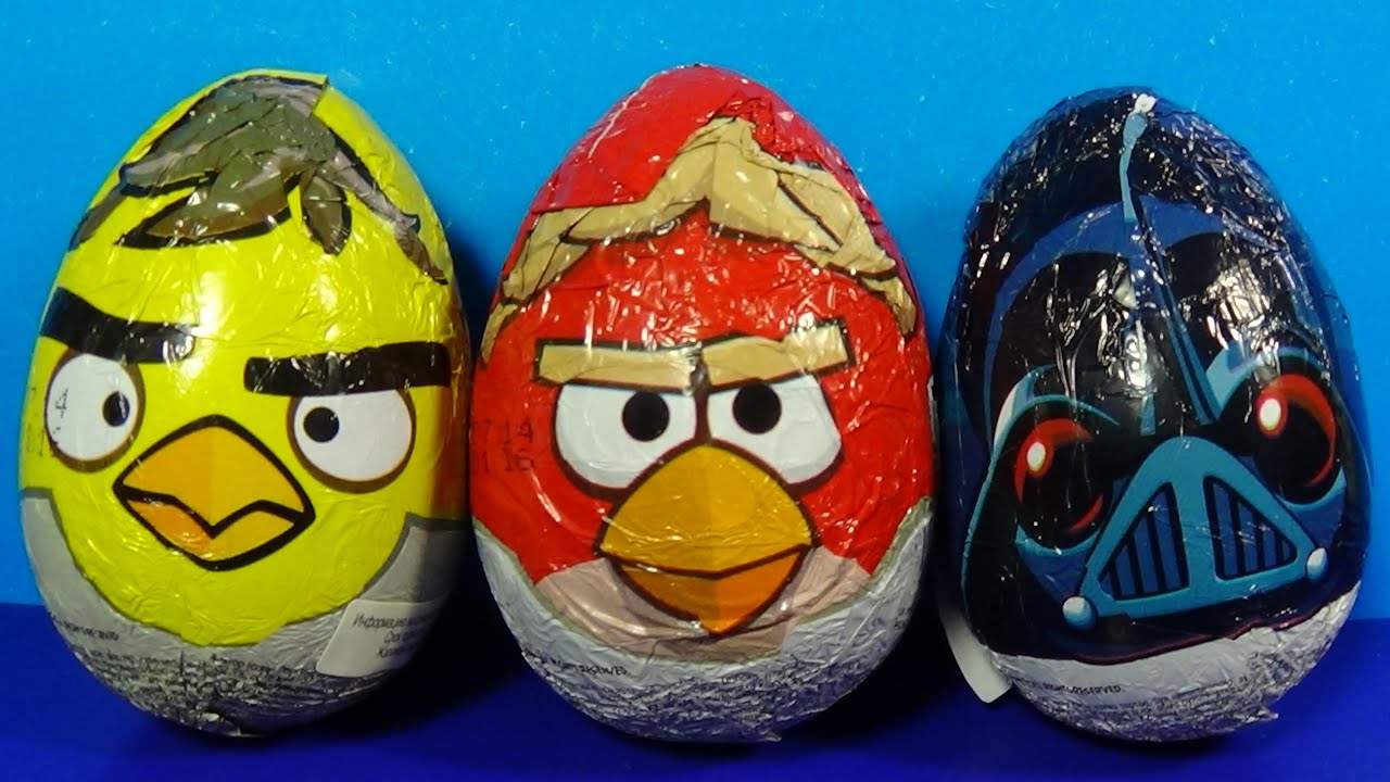 ANGRY BIRDS STAR WARS surprise eggs Unboxing 3 surprise eggs Angry ...