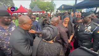 WATCH!! The moment Mahama and Bawumia met at the funeral of the late first lady